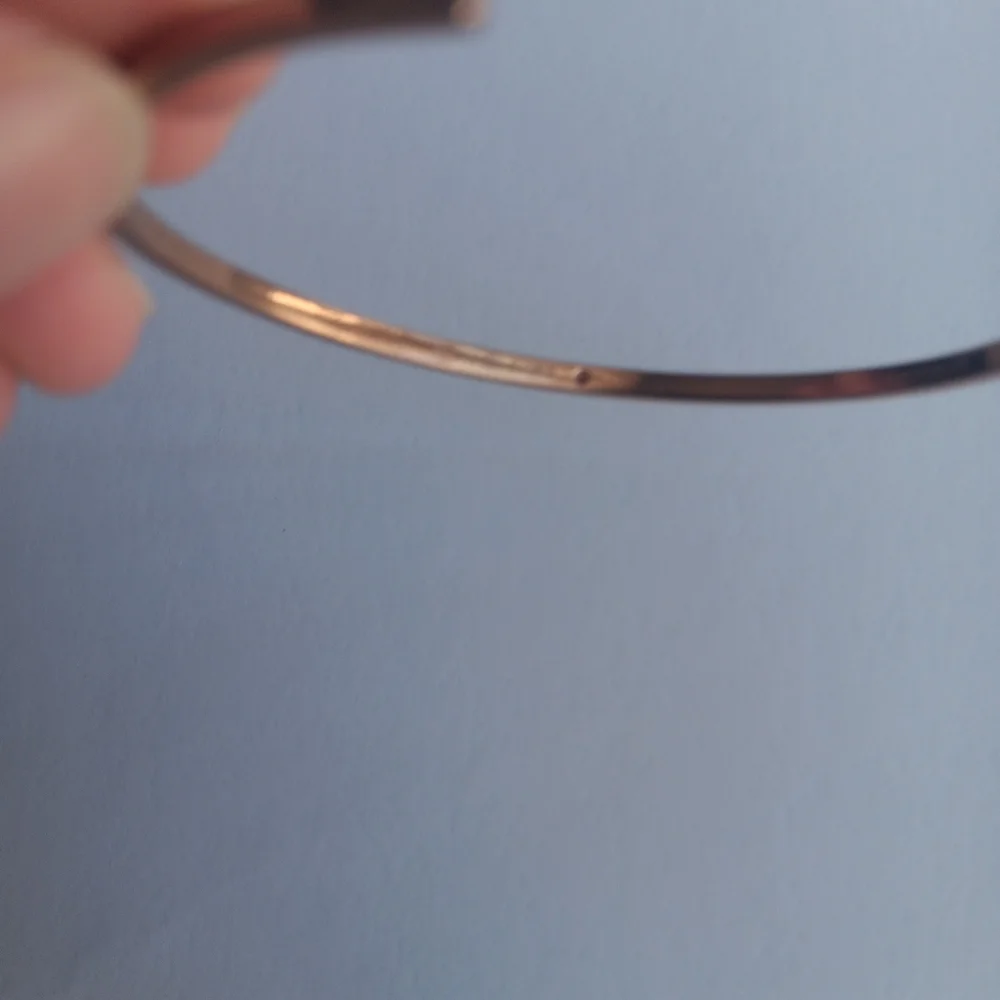 Michael Kors Rose Gold Tone Steel Slim Cuff Bracelet‎ Clear CZ Crystal Elegant